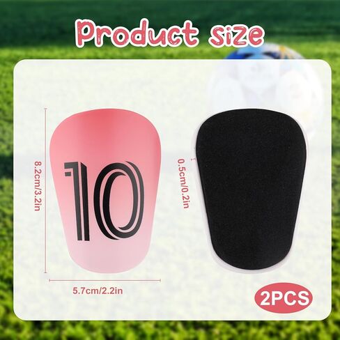 2Pcs Mini Soccer Shin Guards 3.2x2.2 inch Extra Small Football Shin Pads,Protective Equipment Shin Pads Lightweight and Comfortable for Boys Girls Men and Women(NO.10 Number) in Kuwait