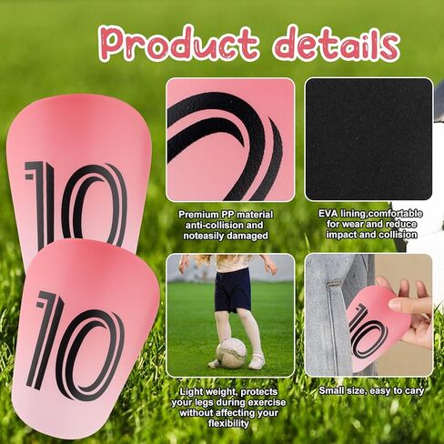 2Pcs Mini Soccer Shin Guards 3.2x2.2 inch Extra Small Football Shin Pads,Protective Equipment Shin Pads Lightweight and Comfortable for Boys Girls Men and Women(NO.10 Number) in Kuwait