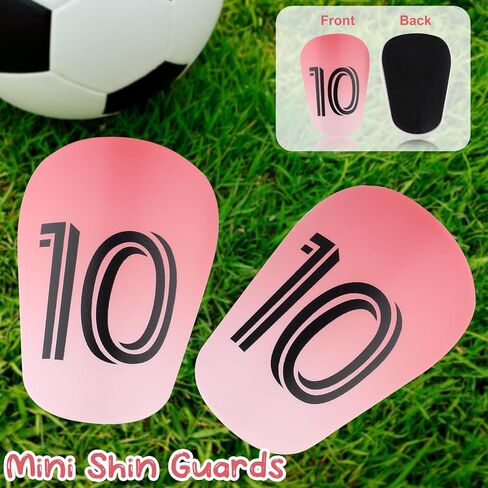 2Pcs Mini Soccer Shin Guards 3.2x2.2 inch Extra Small Football Shin Pads,Protective Equipment Shin Pads Lightweight and Comfortable for Boys Girls Men and Women(NO.10 Number) in Kuwait