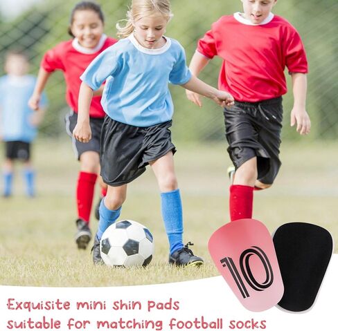 2Pcs Mini Soccer Shin Guards 3.2x2.2 inch Extra Small Football Shin Pads,Protective Equipment Shin Pads Lightweight and Comfortable for Boys Girls Men and Women(NO.10 Number) in Kuwait