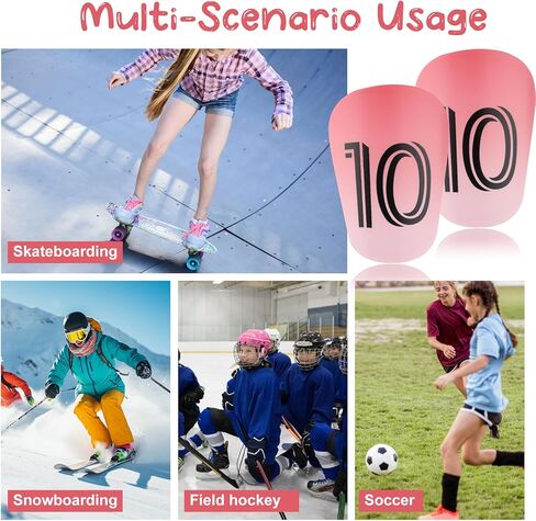 2Pcs Mini Soccer Shin Guards 3.2x2.2 inch Extra Small Football Shin Pads,Protective Equipment Shin Pads Lightweight and Comfortable for Boys Girls Men and Women(NO.10 Number) in Kuwait