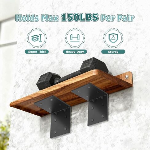 6 Pack Heavy Duty L Bracket Corner Brace 4x4x3IN, Thick Carbon Steel with Black Powder Coating, 8-Hole Universal Connector for Furniture/Shelf/Construction DIY Installation in Saudi Arabia