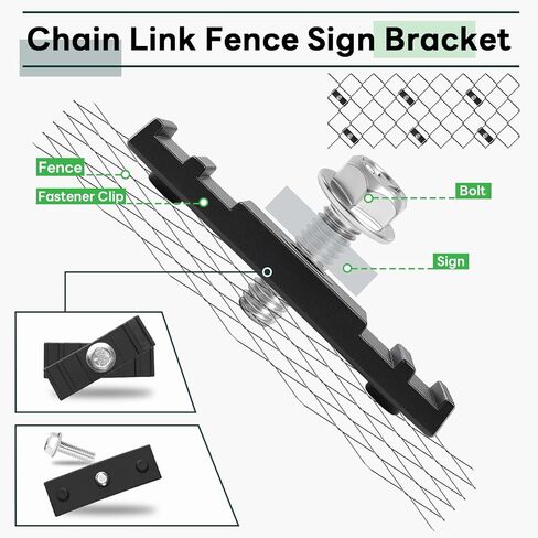 (36-Pack) Chain Link Fence Sign Bracket/Chain Link Fence Sign Mounting Brackets/Chain Link Fence Clips/Weather-Resistant Fence Sign Mounts for Outdoor Yard & Business Display in Saudi Arabia