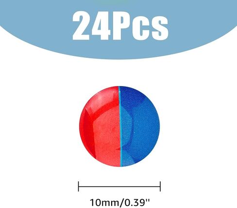 SUPERFINDINGS 24Pcs Hot and Cold Water Stickers Self Stick Hot and Cold Water Label Epoxy Resin Faucet Transfer Stickers for Bathroom Kitchen 10mm in Diameter in Saudi Arabia