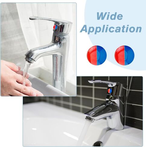 SUPERFINDINGS 24Pcs Hot and Cold Water Stickers Self Stick Hot and Cold Water Label Epoxy Resin Faucet Transfer Stickers for Bathroom Kitchen 10mm in Diameter in Saudi Arabia