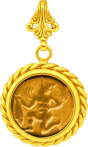 Aphrodite Goddess Signet Intaglio قلادة 24K Gold Vermeil 925 Sterling Silver Rope Twist Twist قلادة قلادة فضية مصنوعة يدويًا. in Saudi Arabia