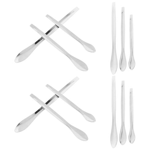 12 قطعة ملعقة خلط للمختبر من الفولاذ المقاوم للصدأ لأخذ عينات كاشف دقيقة ومختبرات قياس وللاستخدام على المدى in Kuwait