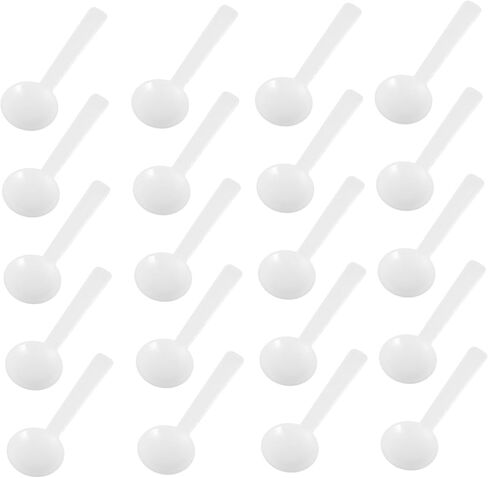 PartyKindom 100pcs Disposable Measuring Spoons Small Plastic Lab Scoops for Precise Measurements Kitchen School and Laboratory Use Durable Corrosion-resistant Easy to Use in Saudi Arabia