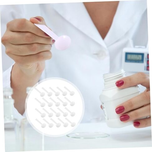 PartyKindom 100pcs Disposable Measuring Spoons Small Plastic Lab Scoops for Precise Measurements Kitchen School and Laboratory Use Durable Corrosion-resistant Easy to Use in Saudi Arabia
