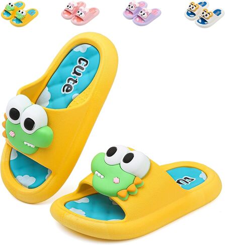 Finleoo Kids Slide Sandals ، Boys Boys Girls Water Shoes النعال اللطيفة لحركة الشاطئ (طفل صغير/طفل صغير) in Kuwait