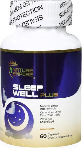 Fast Acting Sleep Aid 12 in1 Supplement for Adults with Meatonin,Reishi Mushroom,Ginsenosides,Extract of St.John's Wort ,Jujube Seed,Hops Flower,Non-Habit Formula for Relaxation, 60 Capsules in Saudi Arabia