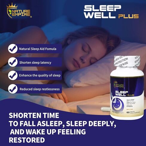 Fast Acting Sleep Aid 12 in1 Supplement for Adults with Meatonin,Reishi Mushroom,Ginsenosides,Extract of St.John's Wort ,Jujube Seed,Hops Flower,Non-Habit Formula for Relaxation, 60 Capsules in Saudi Arabia