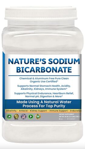 Sodium Bicarbonate Aluminum Free Organic Use bicarbonato de sodio para tomar. Chemical free For Health & Wellness. Bicarbonate of Soda Powder instead of sodium bicarbonate tablets 3.5 Ib in Kuwait