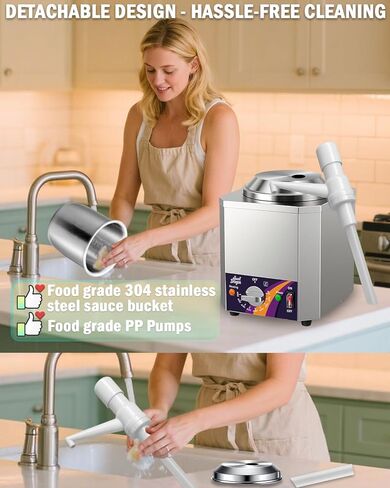 موزع جبن الناتشو، جهاز تسخين جبن الناتشو 2.8 كيو تي مع مضخة، جهاز تسخين الفدج الساخن مع تعديل درجة الحرارة 9 مستويات، آلة توزيع الصلصة التجارية لكويسو بارا ناتشوز، مضخات شراب الكراميل in Kuwait