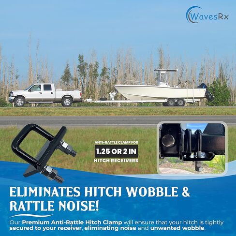 WavesRx Boat Trailer Premium Winch Strap 20' with Stainless Steel Hook + 2PK 48" Boat Trailer Transom Straps + Hitch Tightener (Value Bundle) Perfect for Boat, Pontoon & Jet Ski in Kuwait