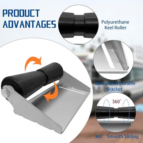 دعامة دوارة لمقطورة القارب مقاس 12 بوصة، فولاذ مجلفن سميك، بكرة مطاطية عالية المرونة للنقل السلس وحماية العارضة in Kuwait