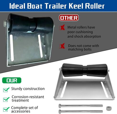 دعامة دوارة لمقطورة القارب مقاس 12 بوصة، فولاذ مجلفن سميك، بكرة مطاطية عالية المرونة للنقل السلس وحماية العارضة in Kuwait