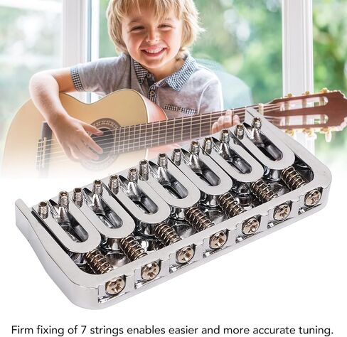 Guitar Bridge 7 String Metal Tailpiece for Bass Ukulele Electric Guitars with Easy Tuning and Sturdy Design in Saudi Arabia