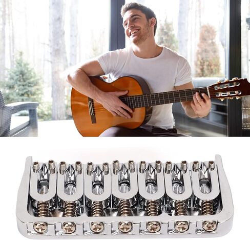 Guitar Bridge 7 String Metal Tailpiece for Bass Ukulele Electric Guitars with Easy Tuning and Sturdy Design in Saudi Arabia