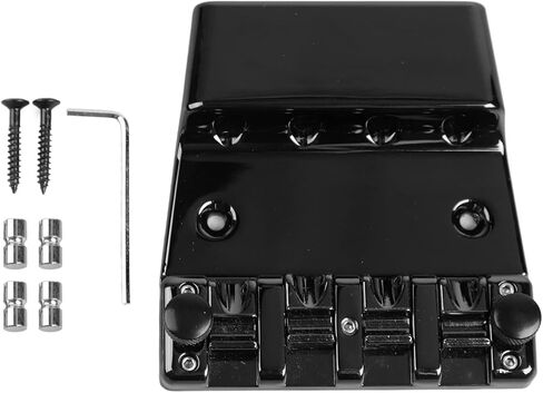 Guitar Bridge Tailpiece for Electric Bass Guitars 4 String Metal Tailpiece GA1029 with Tuning and Installation Kit (GA1030) in Saudi Arabia