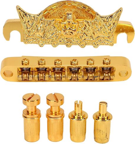 Guitar Bridge Tailpiece Roller Saddle Height Adjustable Gold Roller Saddle Bridge Tailpiece for Electric Guitar GA119 in Saudi Arabia