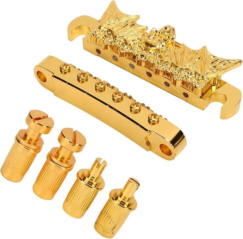 Guitar Bridge Tailpiece Roller Saddle Height Adjustable Gold Roller Saddle Bridge Tailpiece for Electric Guitar GA119 in Saudi Arabia