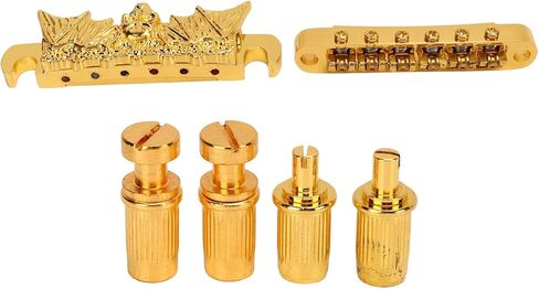 Guitar Bridge Tailpiece Roller Saddle Height Adjustable Gold Roller Saddle Bridge Tailpiece for Electric Guitar GA119 in Saudi Arabia