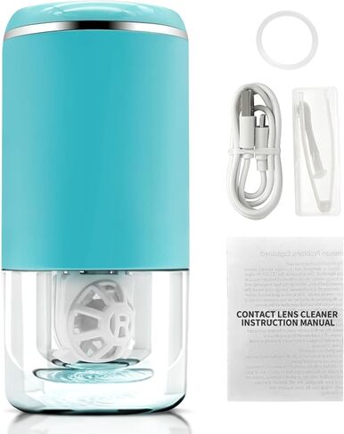 Portable Ultrasonic Contact Lens Cleaner Machine - 360° High-Frequency Vibration for Soft & Colored Lenses, USB Rechargeable, Travel-Ready (Pink) in Saudi Arabia