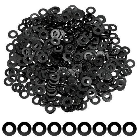 500 PCS Black M3 Flat Washer, 3mm ID, 7mm OD, Stainless Steel Electroplated Fender Flat Washer, 0.8mm Thickness, Repair Metal Washers for Screws Bolts Decorating Parts in Saudi Arabia