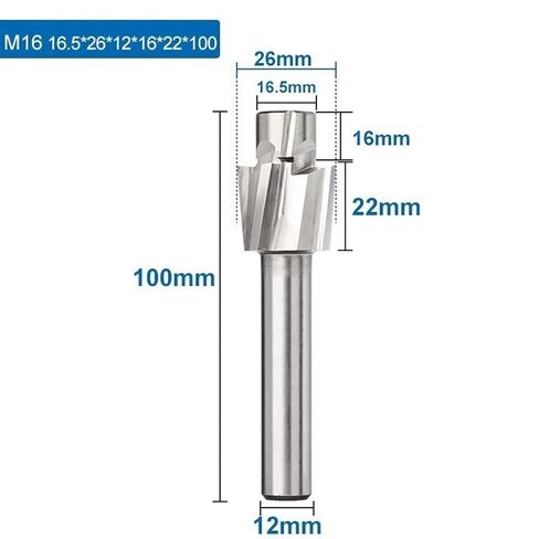 4 الناي غاطسة M3-M16 أداة الشق غاطسة حفرة 1 قطعة (16.5x26x12x16x22x100) BHBHCPZGR in Saudi Arabia