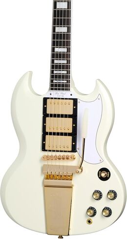 Epiphone Inspired by Gibson Custom 1963 Les Paul SG Maestro, Classic White with Hard Case in Kuwait
