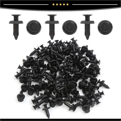 Piece of 100 6mm Hole Dia Plastic Push in Clips Rivet Retainer Fastener Pin Auto for Toyota,for Nissan,for Jeep,for Infiniti,for GMC,for Ford,for Chevy 14mm/0.55" Stem Length in Saudi Arabia