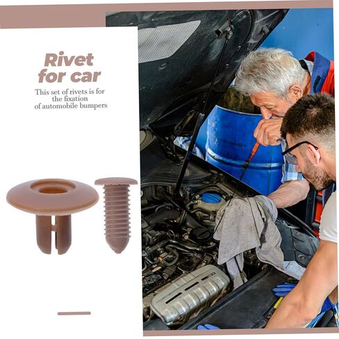 Cabilock 50PCS M8 Beige Plastic Rivets for Car Bumper Fixation Fasteners for Auto Bumper and Trim Panel Replacement Compatible Models in Saudi Arabia