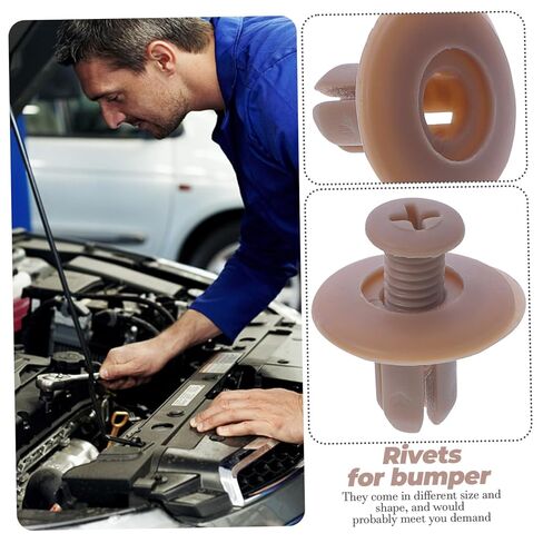 Cabilock 50PCS M8 Beige Plastic Rivets for Car Bumper Fixation Fasteners for Auto Bumper and Trim Panel Replacement Compatible Models in Saudi Arabia