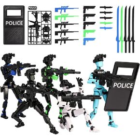 5PC 3D Printed Dummy 13 Police Shield Action Figure Set Poseable T13 Titans 13 3D Printer Movable Robot Action Figures that Fight T13 with Guns Assembly Complete Building Kit Collectible Model Set in Kuwait