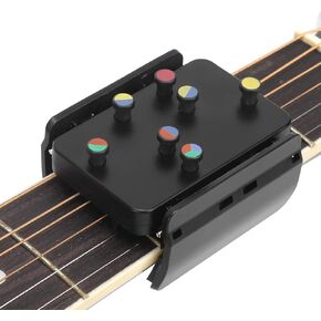 أداة ضغط القيثارة، مساعد وتر القيثارة بـ 6 ألوان، أدوات تعليمية مساعدة على القيثارة من النايلون مع دليل المستخدم، مشبك على وتر القيثارة مقاس 23 بوصة و26 بوصة، أسود، قطعة واحدة in Kuwait