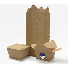 50 Pack 30 oz Take Out Food Containers with Leak & Grease Resistant Microwavable Freezer Safe Kraft Cardboard Lunch To-Go Boxes for Household Restaurant Office Party Picnic in Saudi Arabia