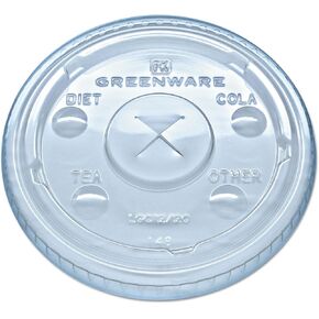 Fabri-Kal LGC1220 Greenware Cold Drink Lids Fits 9 12 20 oz Cups Clear 1000/Carton in Kuwait