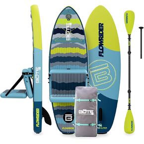 BOTE 8' FT Flow Rider Aero Inflatable Stand Up Paddle Board Hybrid Kayak Kit Includes Adjustable Aero SUP seat Adaptable Kayak iSUP Packable Paddle iSUP Travel Bag Blow Up Pump in Kuwait