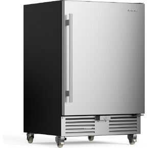 ثلاجة Upstreman خارجية مقاس 24 بوصة، ثلاجة 170 علبة تحت المنضدة مع باب من الفولاذ المقاوم للصدأ، مقاومة للطقس، إضاءة LED، ثلاجة مشروبات للمنزل أو الفناء أو الاستخدام التجاري-BR50 in Kuwait