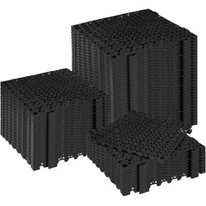 بلاط أرضيات تصريف وسادة متشابكة معيارية من RITOLLO، 9 عبوات مقاس 11.8 × 11.8 بوصة من مادة PVC مرتفعة غير قابلة للانزلاق مع فتحات تصريف للسطح، وحمام السباحة، والمرآب، والدش، والفناء، والحمام، والساونا، والفناء in Kuwait