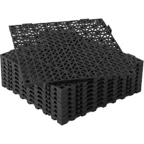 بلاط أرضيات تصريف وسادة متشابكة معيارية من RITOLLO، 9 عبوات مقاس 11.8 × 11.8 بوصة من مادة PVC مرتفعة غير قابلة للانزلاق مع فتحات تصريف للسطح، وحمام السباحة، والمرآب، والدش، والفناء، والحمام، والساونا، والفناء in Kuwait