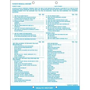 Doctor Stuff - نماذج مكتب طبيب الأسنان، نموذج التاريخ الطبي للأسنان، عنصر 27011، 8-1/2 بوصة × 11 بوصة، 100/عبوة in Kuwait