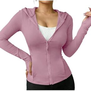 سترات للنساء بعامل حماية من أشعة الشمس 50+ للحماية من الشمس، سترة بغطاء للرأس وأكمام طويلة، جيوب للتنزه في الهواء الطلق مع فتحات للإبهام in Kuwait