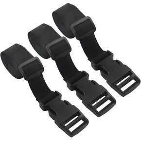 Hordion 3 قطع أشرطة ربط للأسفل، حزام نايلون أسود قابل للتعديل مع أبازيم 1 بوصة × 47 بوصة (3.9 قدم) مع إطلاق سريع، حزام رموش لحقيبة الظهر، والأنشطة الخارجية in Kuwait