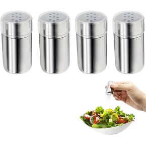 Stainless Steel Mini Salt and Pepper Shakers 4-Pack, Leak-Proof Travel Size Spice Containers, Airtight Moisture-Proof Seasoning Set for Camping, Lunch Box, Kitchen, Outdoor in Kuwait