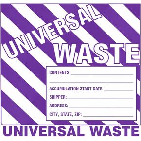 ملصقات نفايات عالمية، مقاس 6 × 6 بوصات، أرجواني/أبيض، فينيل ذاتي اللصق، عبوة من 25 قطعة in Kuwait