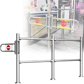 Stainless Steel Safety Gate for Supermarkets Pedestrian Access Guardrail with Swing Door for Stores Warehouses in Saudi Arabia