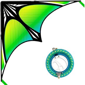 Large Beach Kite and Reel Winder with 650ft String for Kids and Adults, Single Line Kite, Extremely Easy to Fly for Beginners in Kuwait