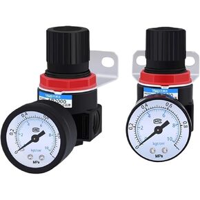 AR2000 1/4 "G الموضوع 4 مللي متر 6 مللي متر 8 مللي متر 10 مللي متر 12 مللي متر هوائي ضاغط الهواء صمام تخفيض موصل تركيبات منظم الضغط (AR2000 واط PC8mm ، 1 قطعة) in Kuwait
